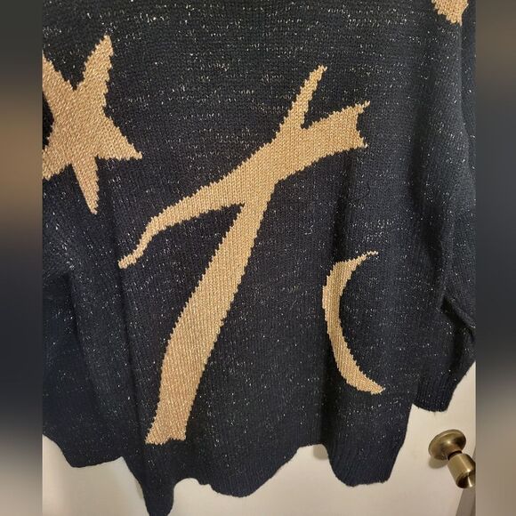 Vintage Bonnie Lee Division Of Leroy Black Star Moon Sweater, Eu Size 40 US L - Picture 9 of 9
